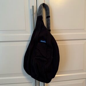 KAVU Original Rope Bag Sling Pack with Adjustable Rope Shoulder Strap Black